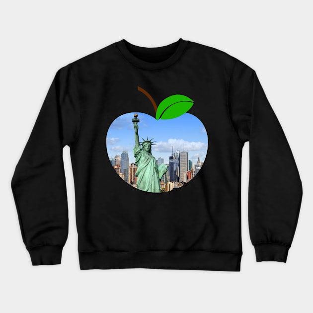 Big Apple New York Statue Of Liberty Big City Crewneck Sweatshirt by twizzler3b